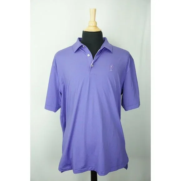 Peter Millar Summer Comfort Purple Pink Striped Short Sleeve Golf Polo Shirt XL - Picture 5 of 6